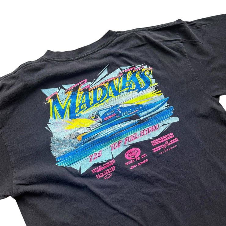 Vintage Madness Racing Top Fuel Hydro Boat Single Stitch Black T-Shirt Size 2XL