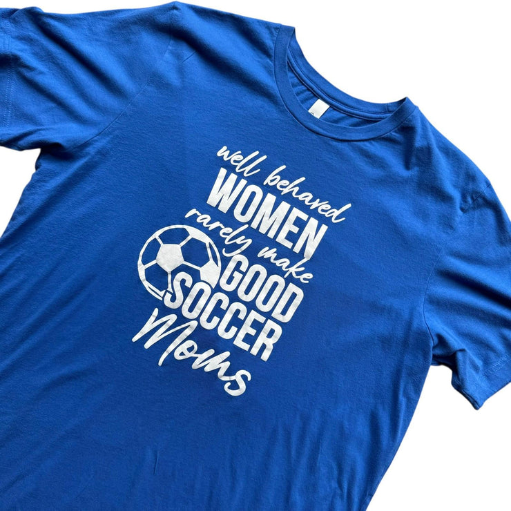 Blue Soccer Mom Novelty Funny Graphic T-Shirt Size XL