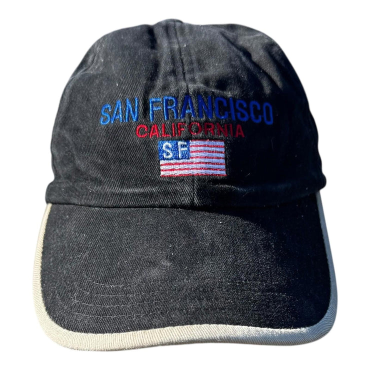Vintage Dad Hat San Francisco Black USA Flag One Size Fits all