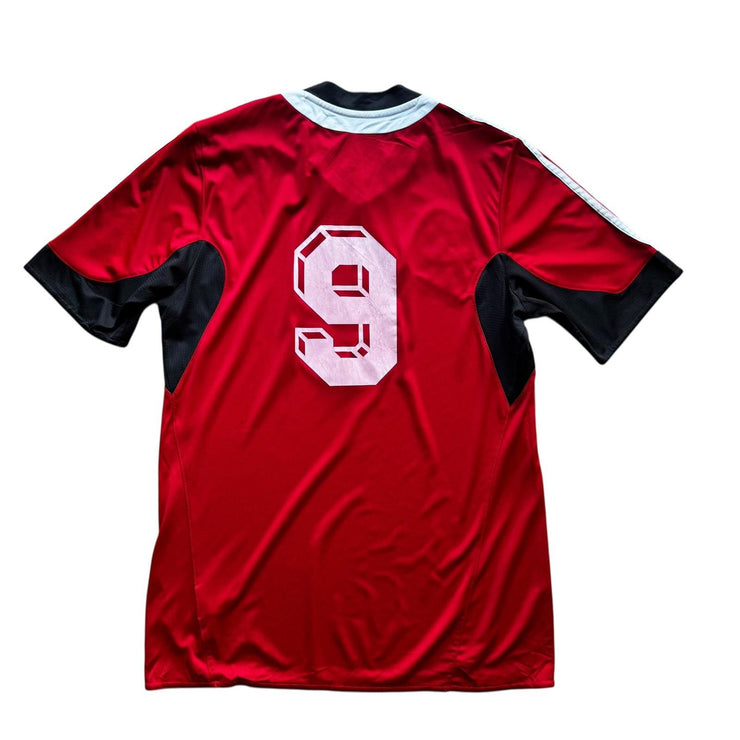 Adidas Red Blank Football Shirt Number 9 Size Men&