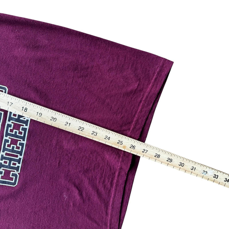 Hillside College USA Cheer Burgundy Graphic T-Shirt Jerzees Size Small