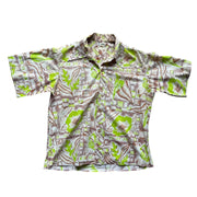 Vintage 1940s Hale Hawaii Hawaiian Abstract Green Shirt