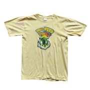 Who Peed in The Pool Yellow Glitter Single Stitch Graphic T-Shirt Size M