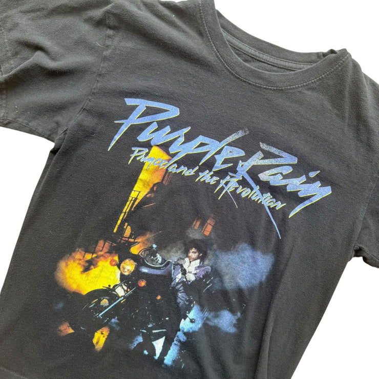 Prince Purple Rain Black Graphic T-Shirt Size Mens XS