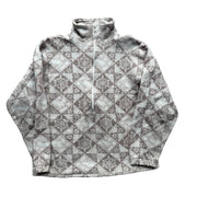 Cream Pattern Aztec Pinnkie Pullover Quarter Zip Fleece UK 10