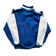 90s Aztec Cream White & Blue Quarter Zip Fleece Pullover Jacket