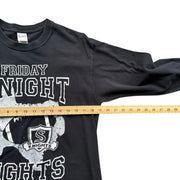 Friday Knight Lights American Football Long Sleeve Black Graphic T-Shirt Size M