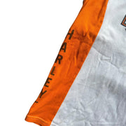 VTG Harley Davidson Women's White & Orange Biker Vest Size UK 6