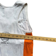 VTG Harley Davidson Women's White & Orange Biker Vest Size UK 6