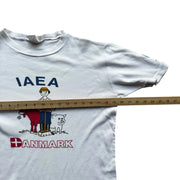 Vintage Iaea Denmark White Single Stitch Graphic T-Shirt Size XL