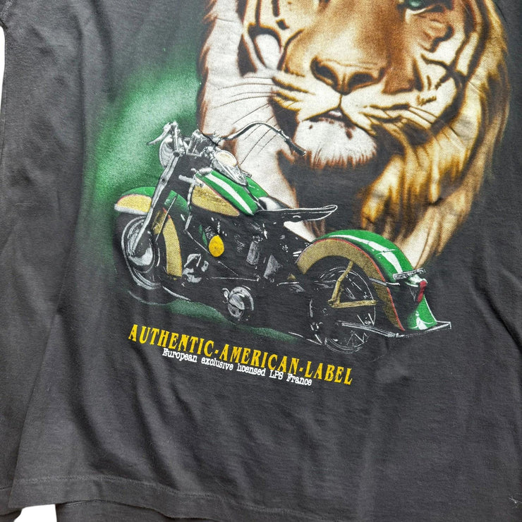 VTG Single Stitch Tiger Authentic American Label Graphic T-Shirt Size Large
