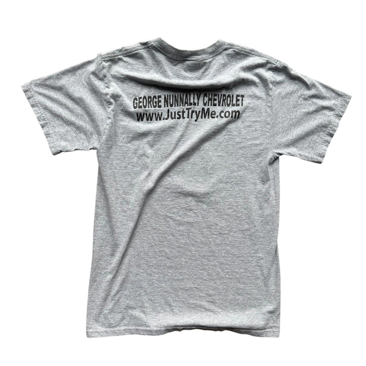 Y2K Chevolet Grey Baseball Graphic T-Shirt Size Small