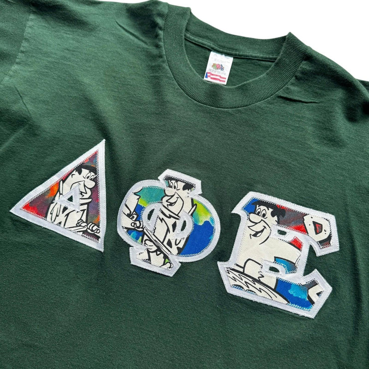 Vintage Green Flintstones AOE Fra USA Embroidered Single Stitch T-Shirt Size XL