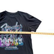 Fender Jaguar Electric Guitar Black Graphic T-Shirt Size Large
