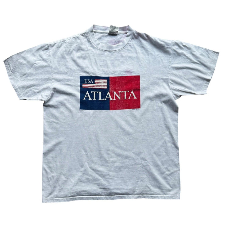 VTG Atlanta White Single Stitch Graphic T-Shirt Size XL