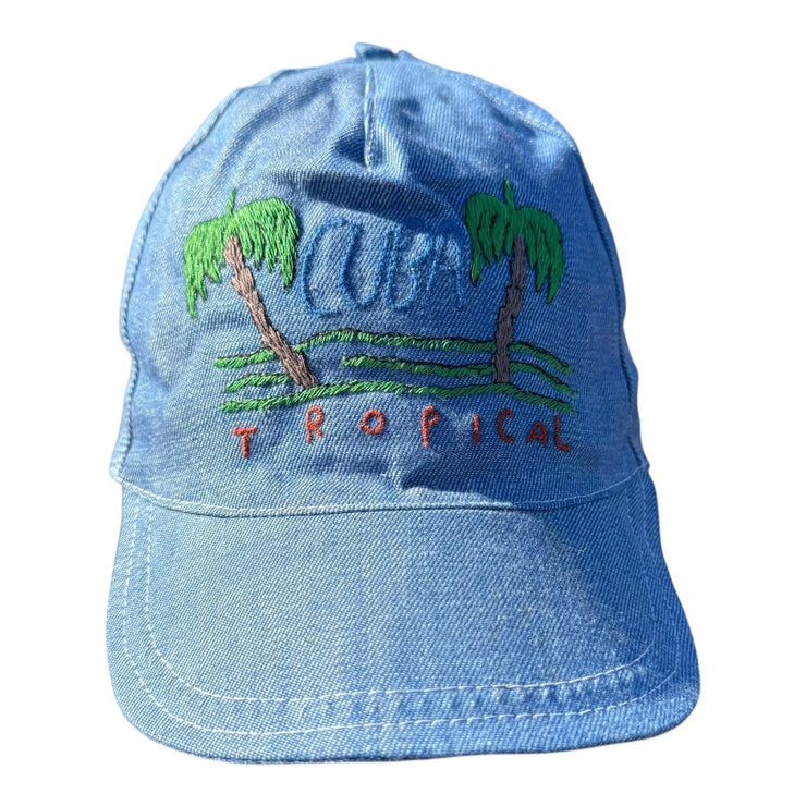 Vintage 90s Blue Cuba Tropical Baseball Cap One Size Fits All