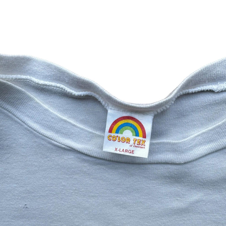 Vintage Iaea Denmark White Single Stitch Graphic T-Shirt Size XL