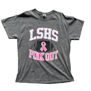 LSHS & Pink Out American Football Grey Graphic T-Shirt Size Large