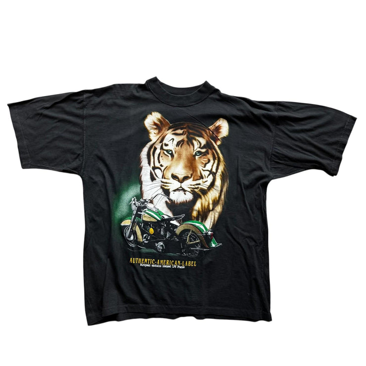 VTG Single Stitch Tiger Authentic American Label Graphic T-Shirt Size Large