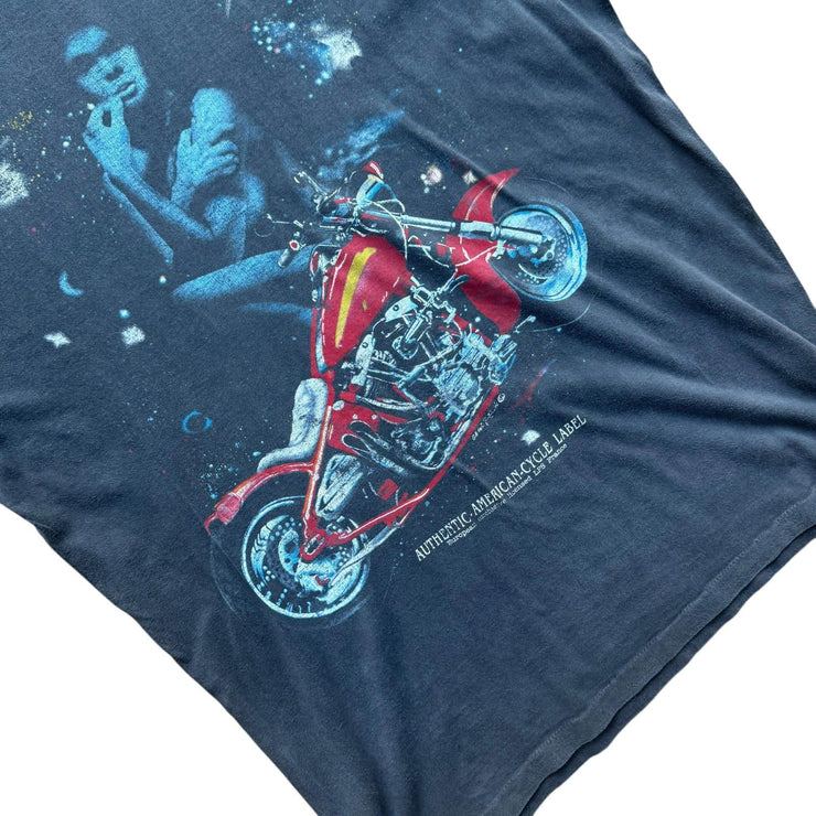 VTG Single Stitch 90s Eagle Authentic American Cycle Label Motorcycle T-Shirt M