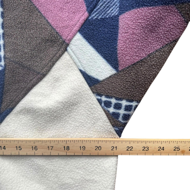 90s Geometric Crazy Pattern Pink Quarter Zip Fleece Size Medium