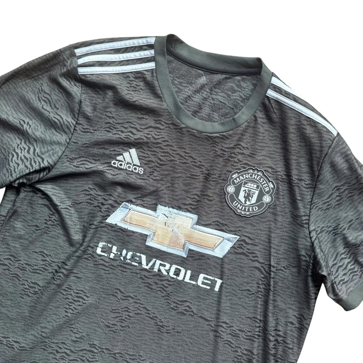 Adidas Manchester United 2020-21 Black & Grey Away Football Shirt Size Large