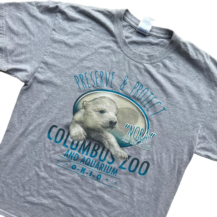 Columbus Zoo Preserve & Protect Grey Graphic T-Shirt Size Large