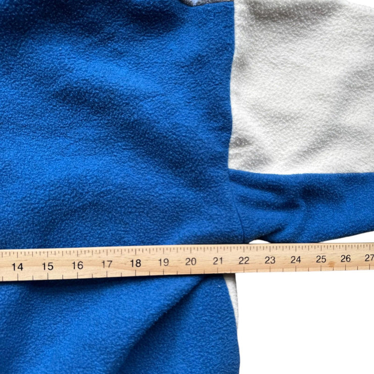 90s Aztec Cream White & Blue Quarter Zip Fleece Pullover Jacket