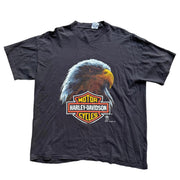 1987 Harley Davidson Eagle Black Graphic Print Single Stitch Tee XL