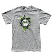 Y2K Chevolet Grey Baseball Graphic T-Shirt Size Small