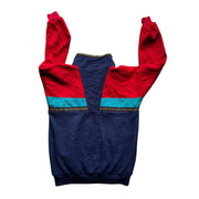 Vintage Challenger Fleece Jacket 90s Colourblock Aztec Red Blue Size Medium