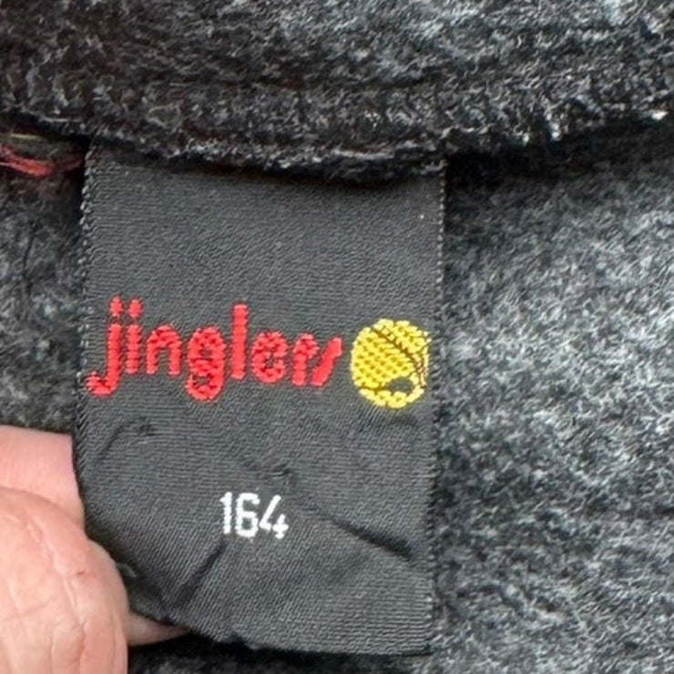 VTG Jinglers C&A Crazy Pattern Grey Pull Over Quarter Zip Fleece Jacket Size XL