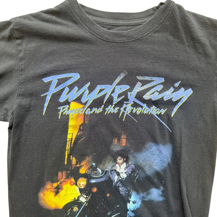 Prince Purple Rain Black Graphic T-Shirt Size Mens XS