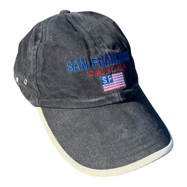 Vintage Dad Hat San Francisco Black USA Flag One Size Fits all