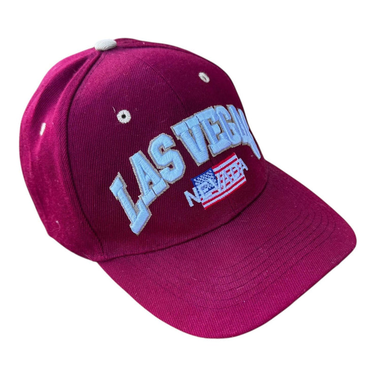 Vintage Las Vegas Nevada Burgundy Baseball Trucker Cap Adjustable Sizing
