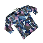 90s Geometric Crazy Pattern Pink Quarter Zip Fleece Size Medium