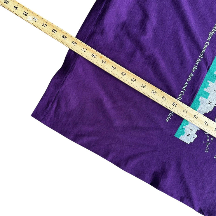 VTG Purple See The Light Single Stitch Moon Graphic T-Shirt Size XL